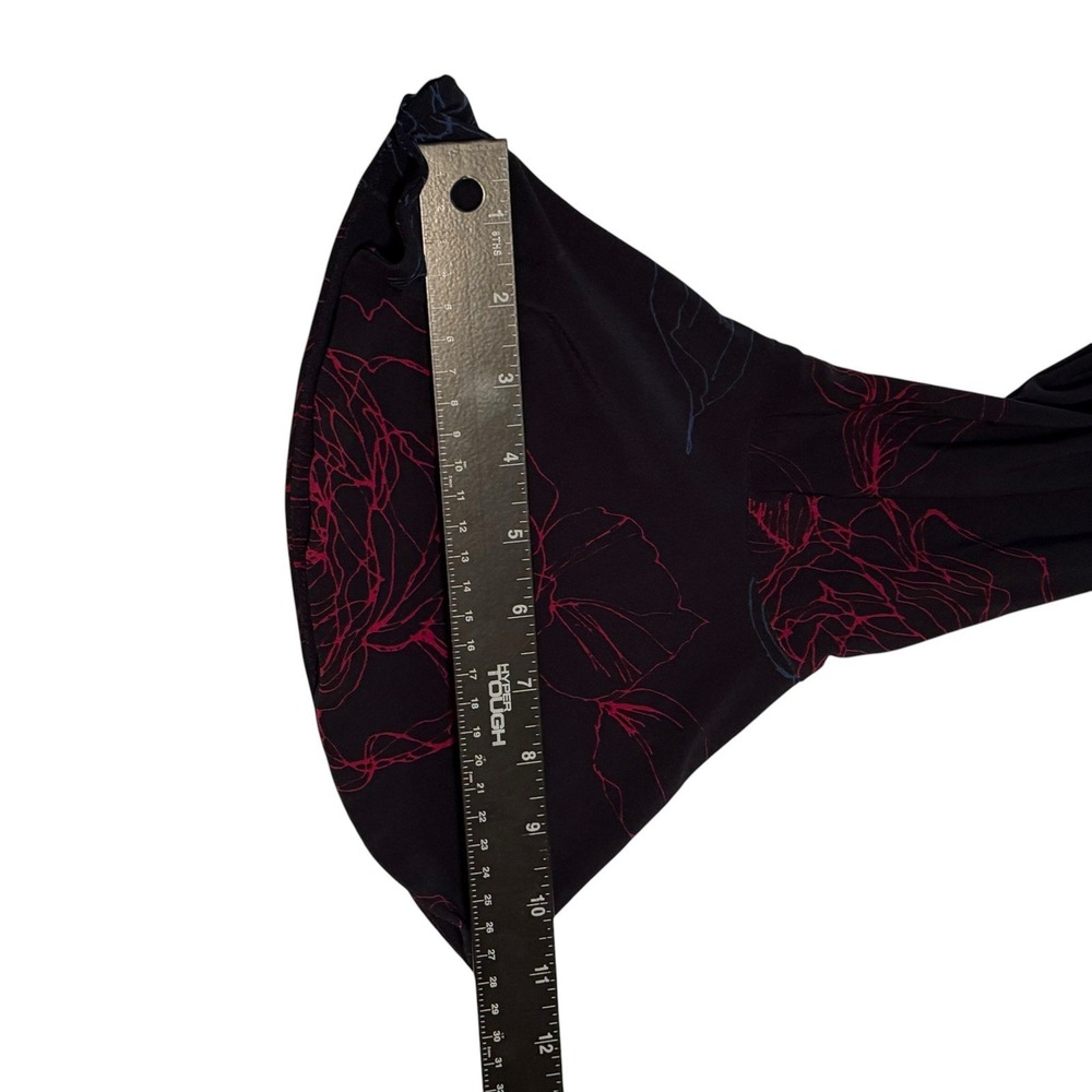 Lauren Ralph Lauren Black Dress with Blue & Maroon Floral Accent - Long Sleeve - Picture 13 of 13